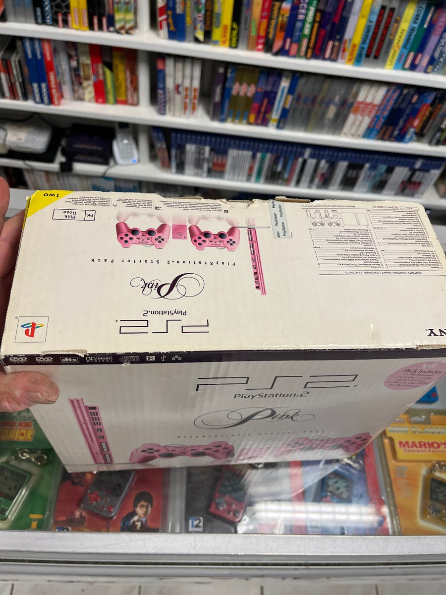 Console PlayStation 2 Slim Rose - Pack Starter - Avec 2 Manettes Et Carte Mémoire - Occasion
