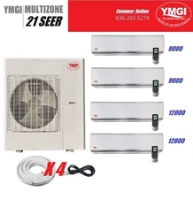 YMGI 42000 BTU 4 ZONE DUCTLESS SPLIT AC WITH HEAT PUMP 9K+9K+12K+12K RF445
