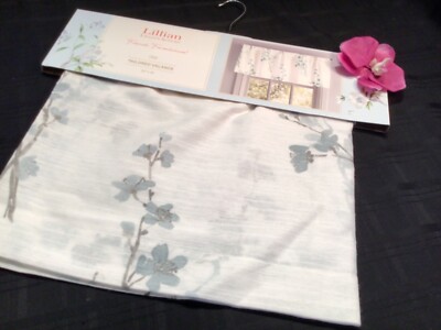 Lillian August French Farmhouse Tailored Valence 50 x 18 blue floral buds white