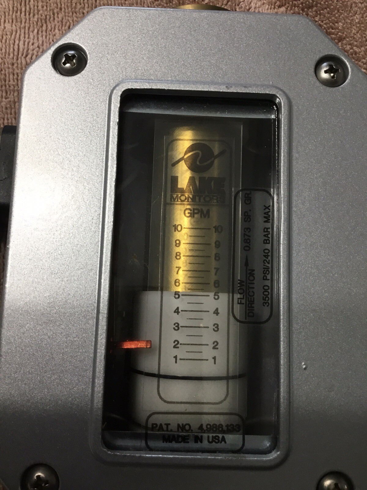 Lake Company M3B-6HB-10 Variable Area Flow Rate Alarm