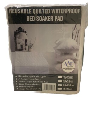 WASSERDICHTE SOAKER PAD BETT/SOFA 85 X 135 CM PAD GESTEPPT WEICH POLY BAUMWOLLE