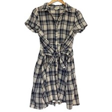 Anthropologie x 11.1 Tylho dress Sz S Plaid Tie-Waist Shirtdress Pockets