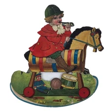 Antique Victorian Raphael Tuck Die Cut Rocker A Game Of Gallop Horse Paper