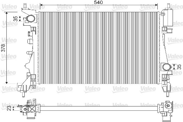 Valeo 733114 radiateur de refroidissement moteur en aluminium brasé