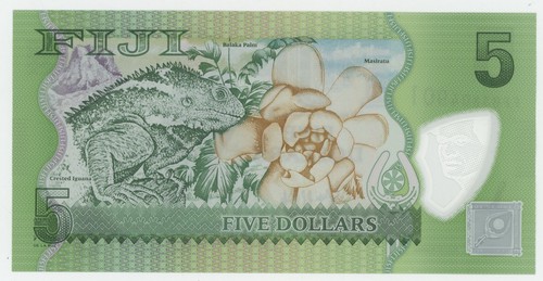 Fiji 5 Dollars ND 2012 Pick 115 UNC Uncirculated Banknote - Picture 2 of 2