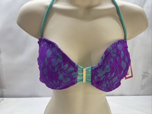 Xhilaration Juniors Purple Adjustable Strap Bandeau Bikini Top Size Small New - Picture 2 of 7