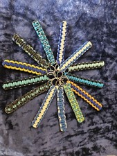 Paracord keychain, lot of 12 each, handmade. Flat braid, 1/2  wide, 5  long,