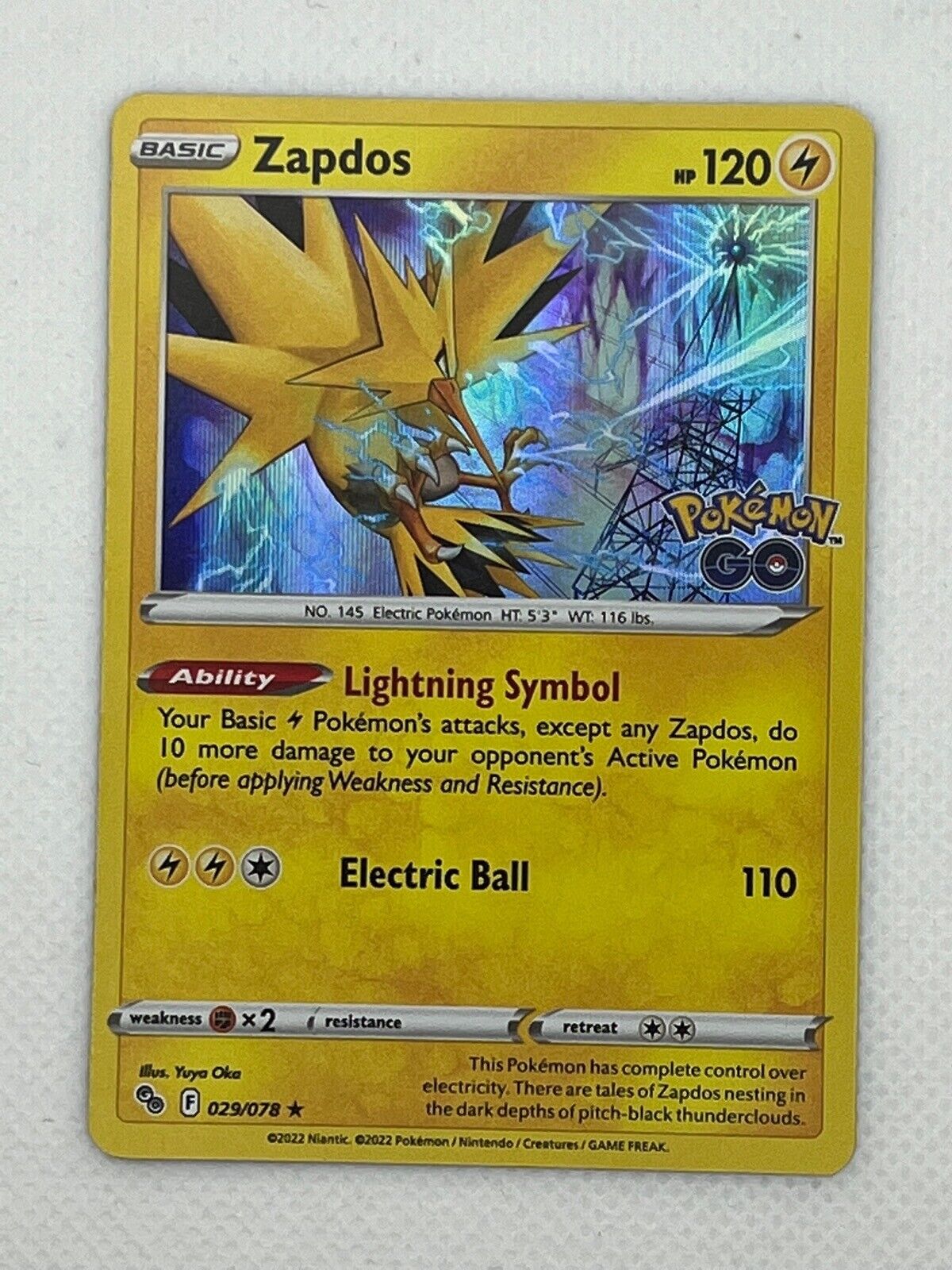 Zapdos Holo - Pokémon Go Pokémon card 029/078