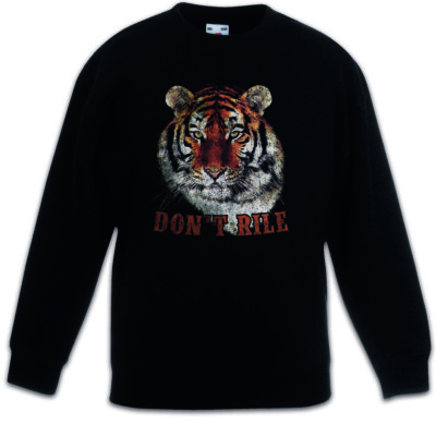 DON'T RILE Kinder Pullover Tiger Fell Fur Head White Animal Welfare Cat