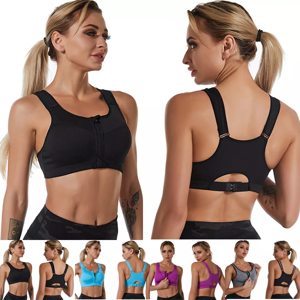 Plus Size Women Sports Bra High Impact Adjustable Full Support Padded Yoga  Tops