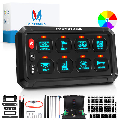 P1s-X RGB 8 Gang Switch Panel, Multifunction Circuit Control Relay System Box