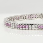 Tennis Bracelet Natural Diamonds and Natural Pink Sapphire 18k  White Gold — photo 5