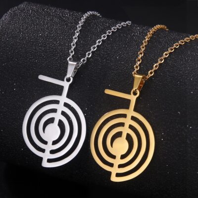 EUEAVAN Collana Cho Ku Rei – Simbolo Reiki Del Potere – Ciondolo In Acciaio Inox Per Guarigione, Yoga E Meditazione - 2