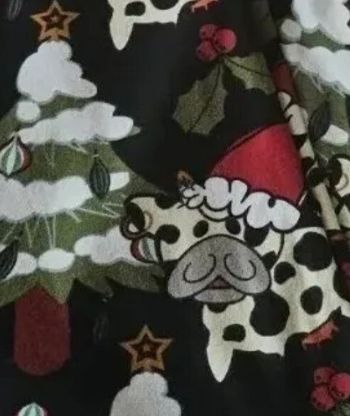 Lularoe Leggings 🐄🌲TC Holiday Christmas Cows Trees Black RARE !! Adorable 🐄🌲