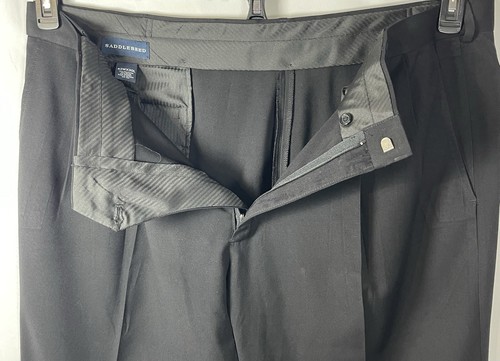 Pantalone elegante sella plissettato con polsini nero uomo taglia 42W 30L - Foto 2 di 6
