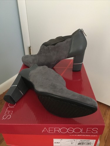 Aerosoles Teleport Women's Grey Heel Leather Suede Shoes Size 6.5M - Picture 7 of 8