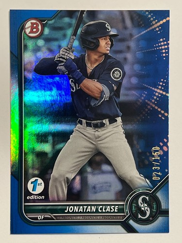 🔥2022 Bowman Draft 1st Edition Blue Foil /150 #BD-30 Jonatan Clase SEA🔥