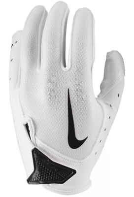 Nike Youth Vapor Jet 7.0 Football Gloves White-Black Size MEDIUM