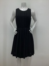 J. Crew  Pleated Sleeveless Black Dress  back zipper Women's Size 0.
