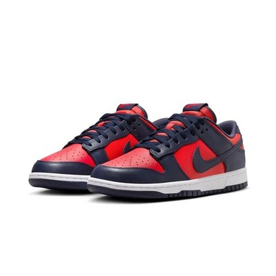 Men's Nike Dunk Low ''University Red Obsidian'' Sneakers 8M Red/Navy Blue