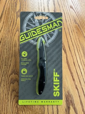 GUIDESMAN Skiff Mini Skeleton Pocket Knife W/Thumb Stud/Black Oxide 8Cr13MoV NEW