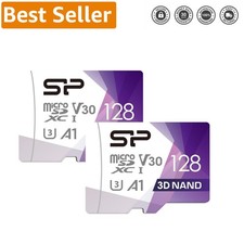 Silicon Power 128GB Micro SD Card 2-Pack - Fast Read Speeds Additional Adapter