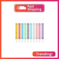 Babeine Neutral Solid Color Pacifier Clips, 10 Pack Binkie Paci Holder Clips