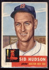 1953 Topps #251 Sid Hudson Surface Damage Creased