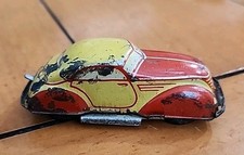 1940s US ZONE GERMANY DISTLER LILIPUT WIND UP TIN LITHO CAR RED