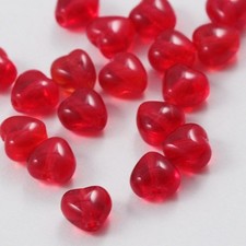 Czech Glass Beads Heart 6 6mm Siam