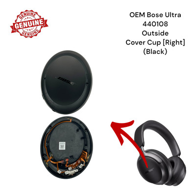 OEM Bose QuietComfort Ultra 440108 Außen Lautsprecher Hülle [Rechts] (Schwarz) -