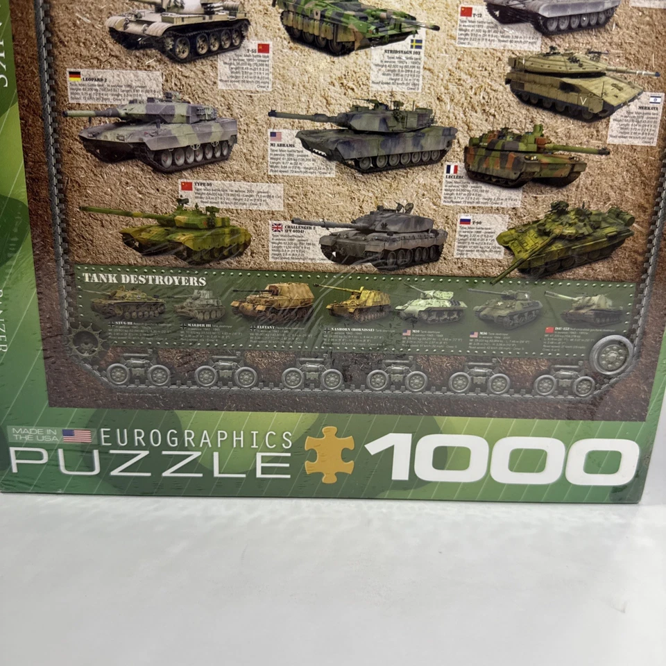 History of Tanks Eurographic Jigsaw Puzzle War Military 1000 Piece Sealed WWII - Image 2 of 3