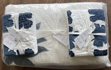 Pottery Barn Mahalo Applique Hawaiian Tropical Full/Queen Quilt & 2 STD Shams