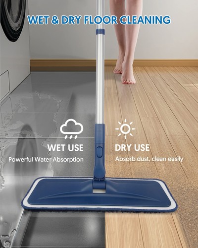 Microfiber Mops for Floor Cleaning - Flat Floor Mop Wet Dry Use for Hardwood ... - Picture 2 of 5