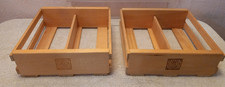 2 Napa Valley Box Company Wooden 24 Cassette Tape Storage Holder Shelf Crate