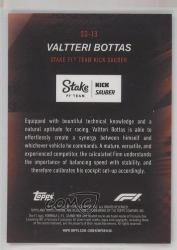 2024 Topps Chrome Formula 1 Speed Demons Valtteri Bottas #SD-13 1i3m - Picture 2 of 3