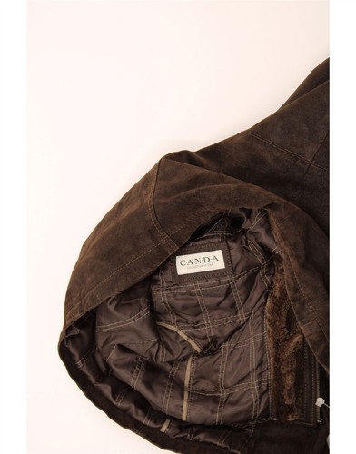 CANDA Mens Leather Jacket IT 54 2XL Brown Leather AW14 - Picture 4 of 4