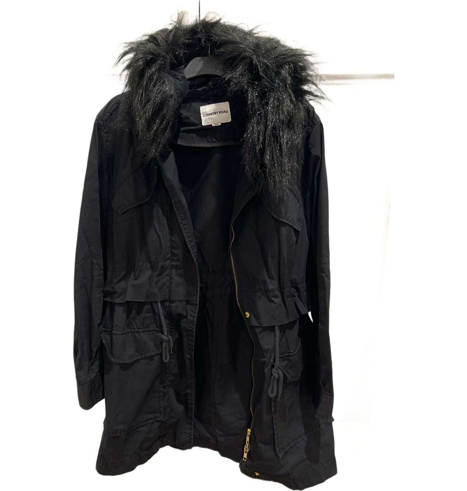 Country Road Faux Fur Jacket Size XS Good Condition #42999