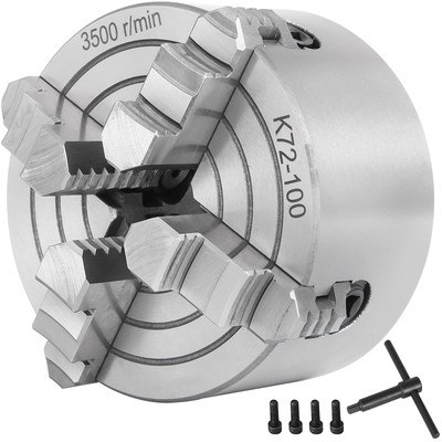 Uimoso 4-Inch 100 mm Metal Lathe Chuck with 4 Independent Reversible Jaws
