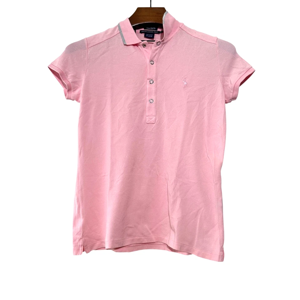Polo Ralph Lauren Golf Click Snap Rosa Secado Rápido Manga Corta Polo Mediano Foto 2 de 4