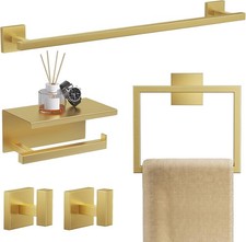 5-Pieces Brushed Gold Bathroom Hardware Accessories Set 23.6" SUS304 Stainless