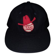 Ebbets Field Flannels Texas Cowboy Hat Baseball Logo Wool Cap Made in USA Navy