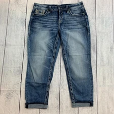 Vigoss Jeans sz 11 / 12 Cuffed Chelsea Boyfriend Heritage Fit Inseam 26.5"