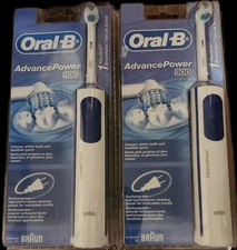 2 ORAL-B ADVANCE POWER 900  RECHARGEABLE TOOTHBRUSH BY BRAUN NEW  SEALED PACKAGE