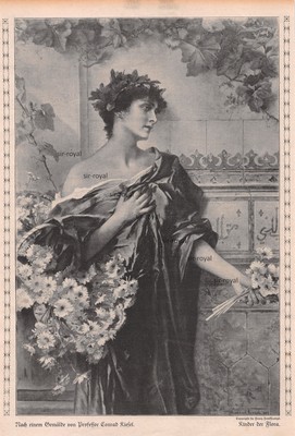 Kinder der Flora - Conrad Kiesel - 1918 - Historischer Holzstich ~22x31cm