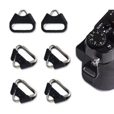 3 Pairs Camera Strap Clips with Triangle Rings Metal Split Rings