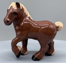VINTAGE‼️ 3” Hagen Renaker Chestnut Draft Horse, 1949-51, Chipped Ear 😢 VIDEO