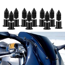 Black M5 Aluminum Spike Motorcycle Fairing Windscreen Bolt Kit Clips Nuts Screw