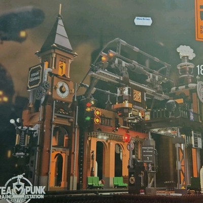 F.O Funwhole Steampunk Trainstation F9007 & Ore Train F9006 Beleuchtet