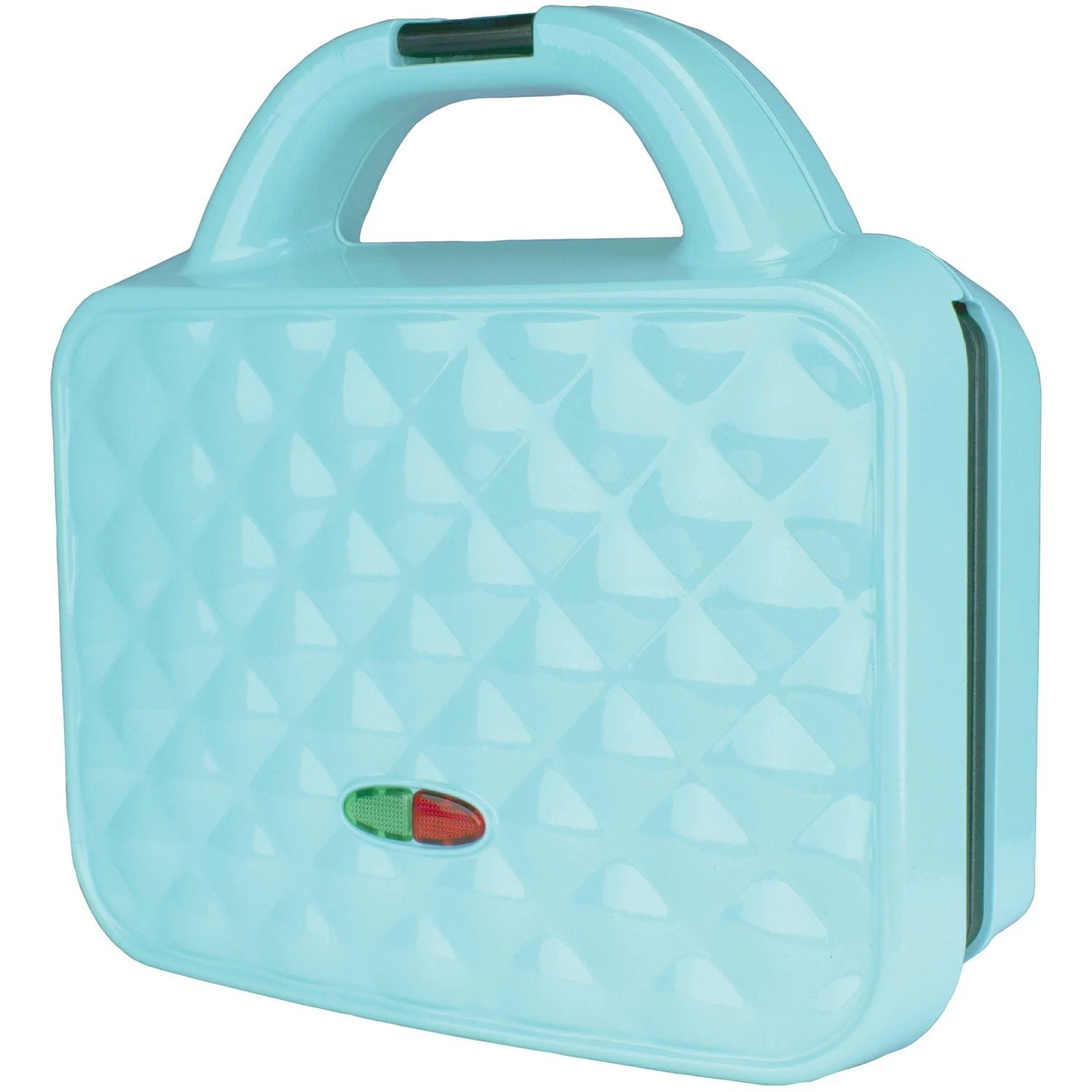 Couture Purse Non-Stick Dual Waffle Maker in Blue W/ Indicator Lights